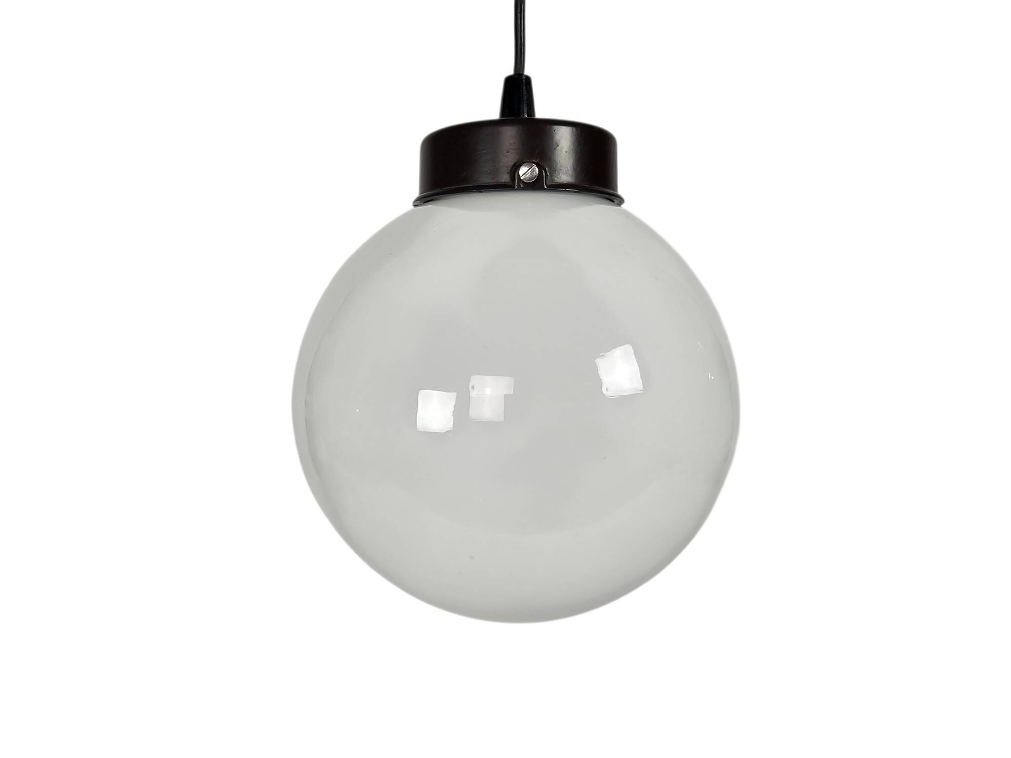 Gispen/Thabur style - pendant lamp - Bauhaus - opaline - Bakelite - 60s