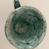 Large vintage turquoise ceramic pot from the 60s. Perfect condition. Dimensions: 20 cm high x 17 l.