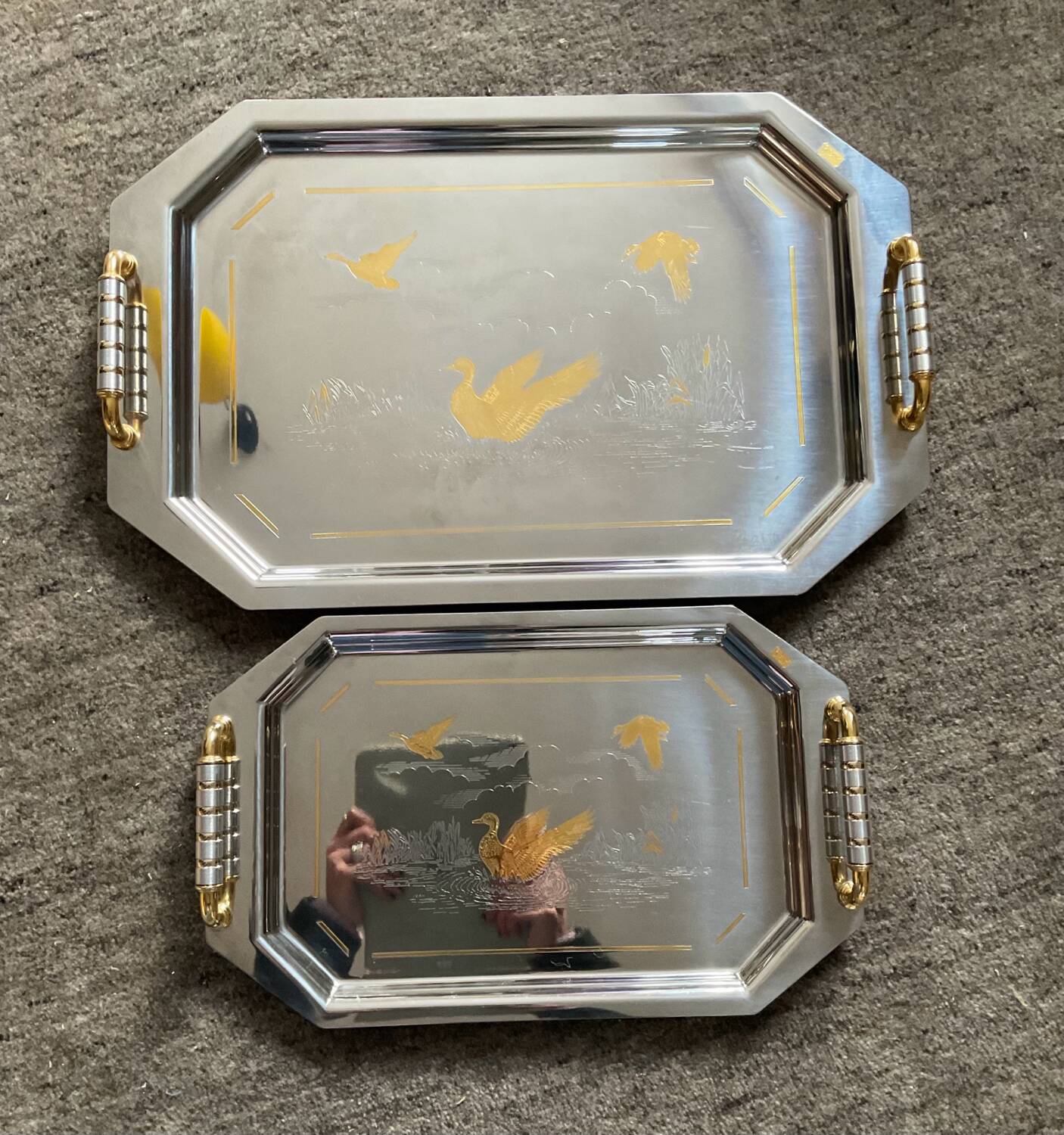 Giorinox Italy vintage tray duo