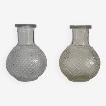 Lot de 2 vases en verre forme poire