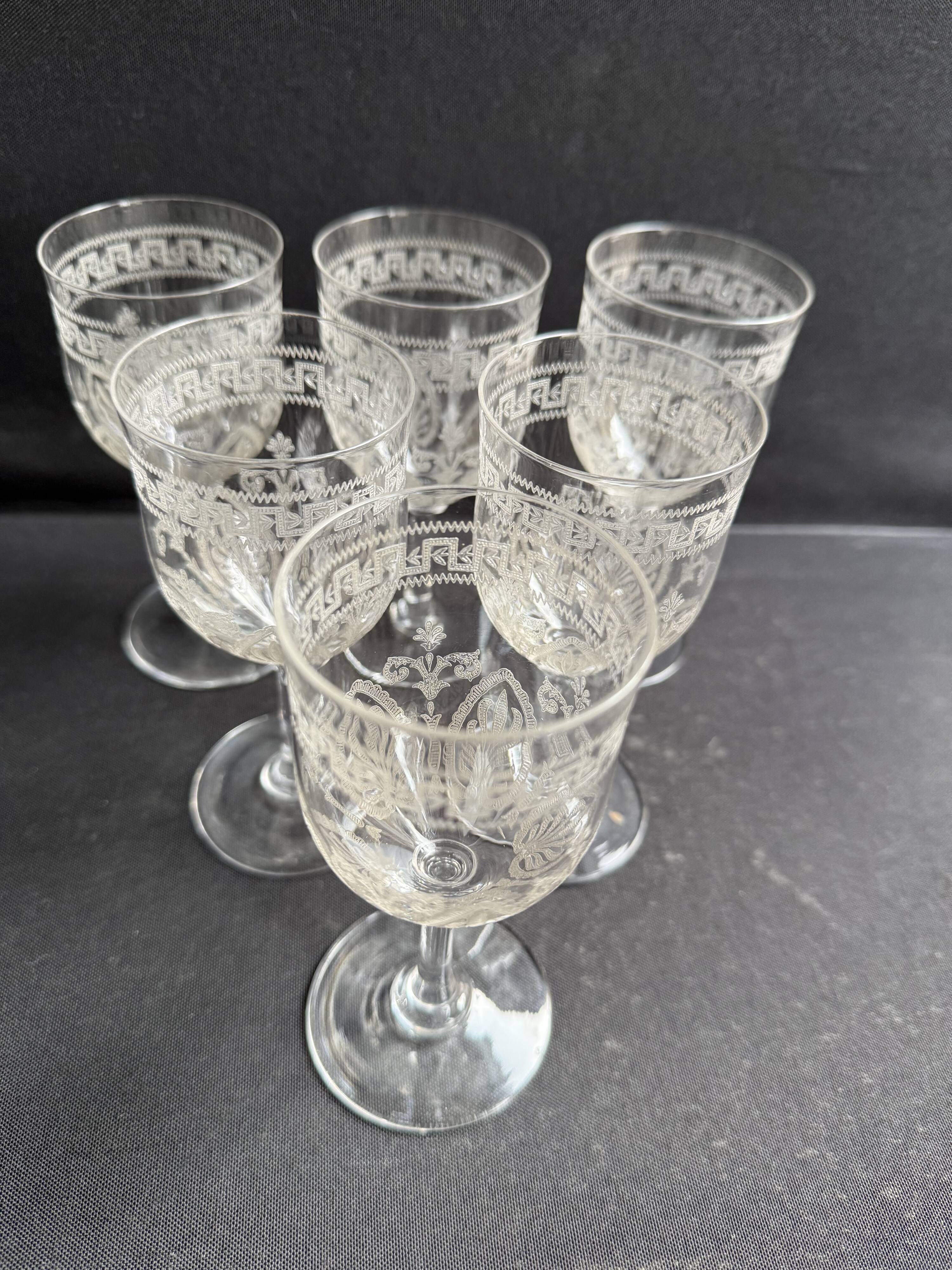 6 White wine glasses – Saint Louis Pasteur service
