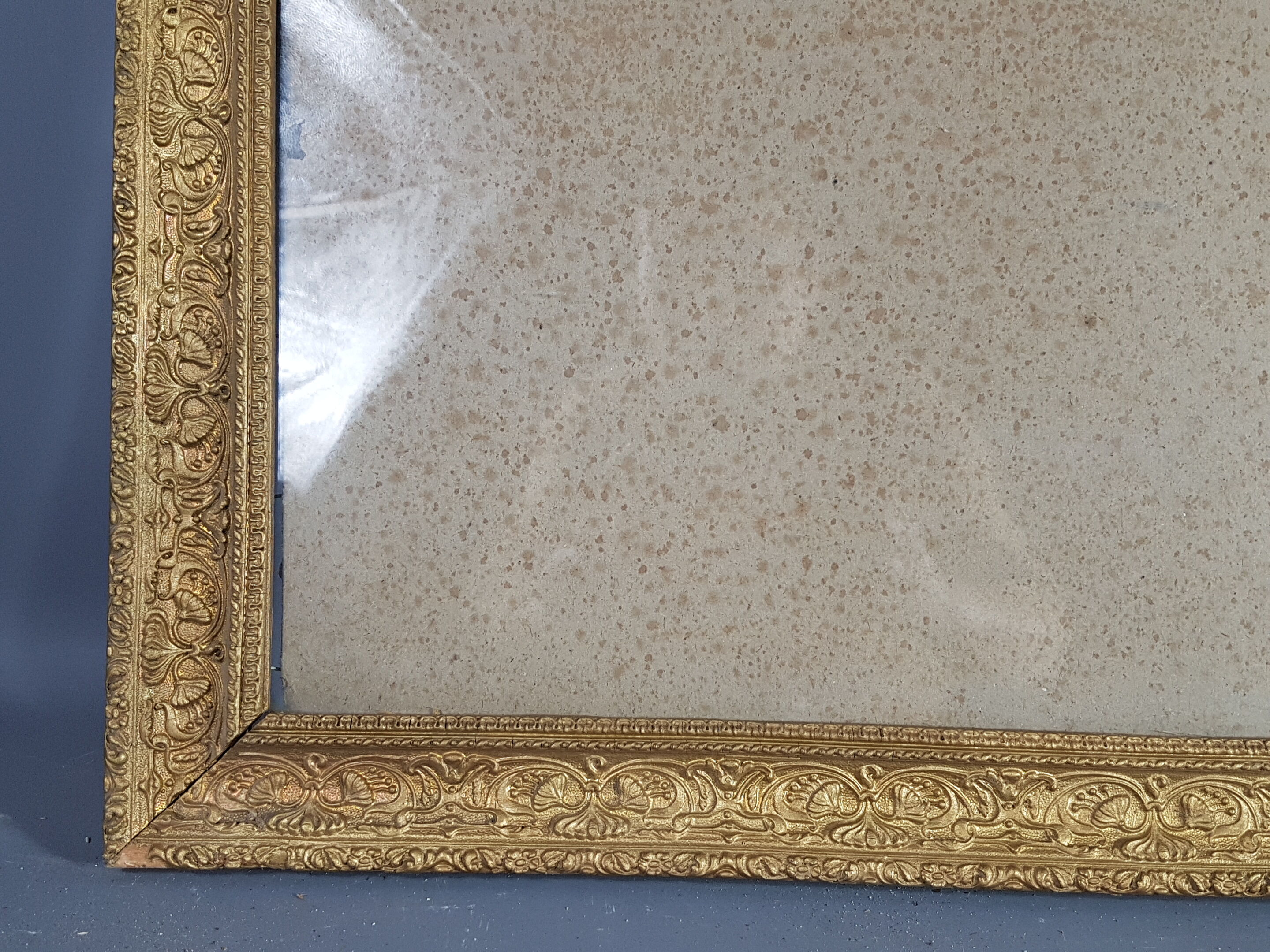 Old Frame Wood - Gild stucco decoration ancoly flowers 59X47 cm leafing 51.9x39.9 cm SB115