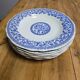 Lot of 6 deep plates Gien with blue patterns in perfect condition.