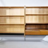 Walnut highboard w228 by leo bub, mid-century design cabinet