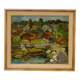 Original Swedish Oil On Panel – "Village" By Bertil Lundqvist – Signed – Vintage & Framed