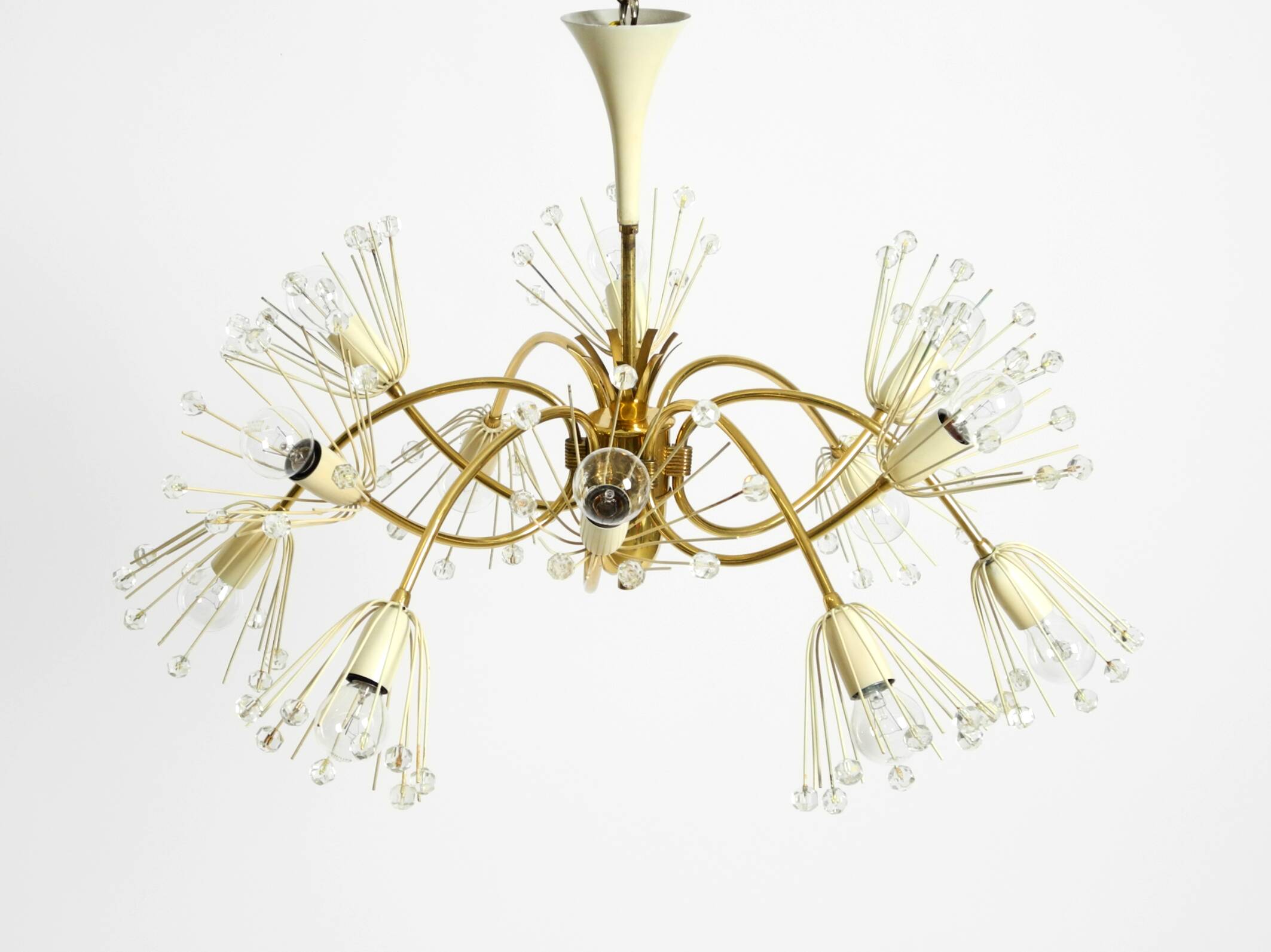 Beautiful brass chandelier by Emil Stejnar for Rupert Nikoll
