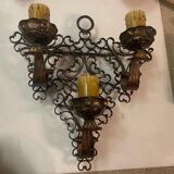 Pair of wrought iron sconces, 1980s