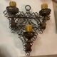 Pair of wrought iron sconces, 1980s