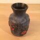 Ceramic vase geometric shapes black and red West Germany