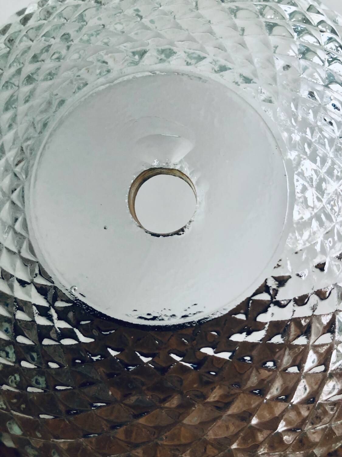 Antique glass and bronze ceiling light by Maison L.GAU