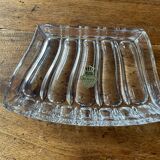 Antique serving dish, aperitif, starters, in Lippert crystal and metal