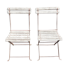 Ancienne paire de chaises de jardin pliantes