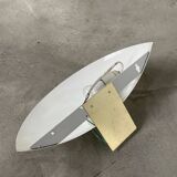 Pair of brass and art deco glass wall lights SCE