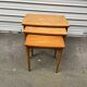 3 wooden nesting tables, 50s-60s