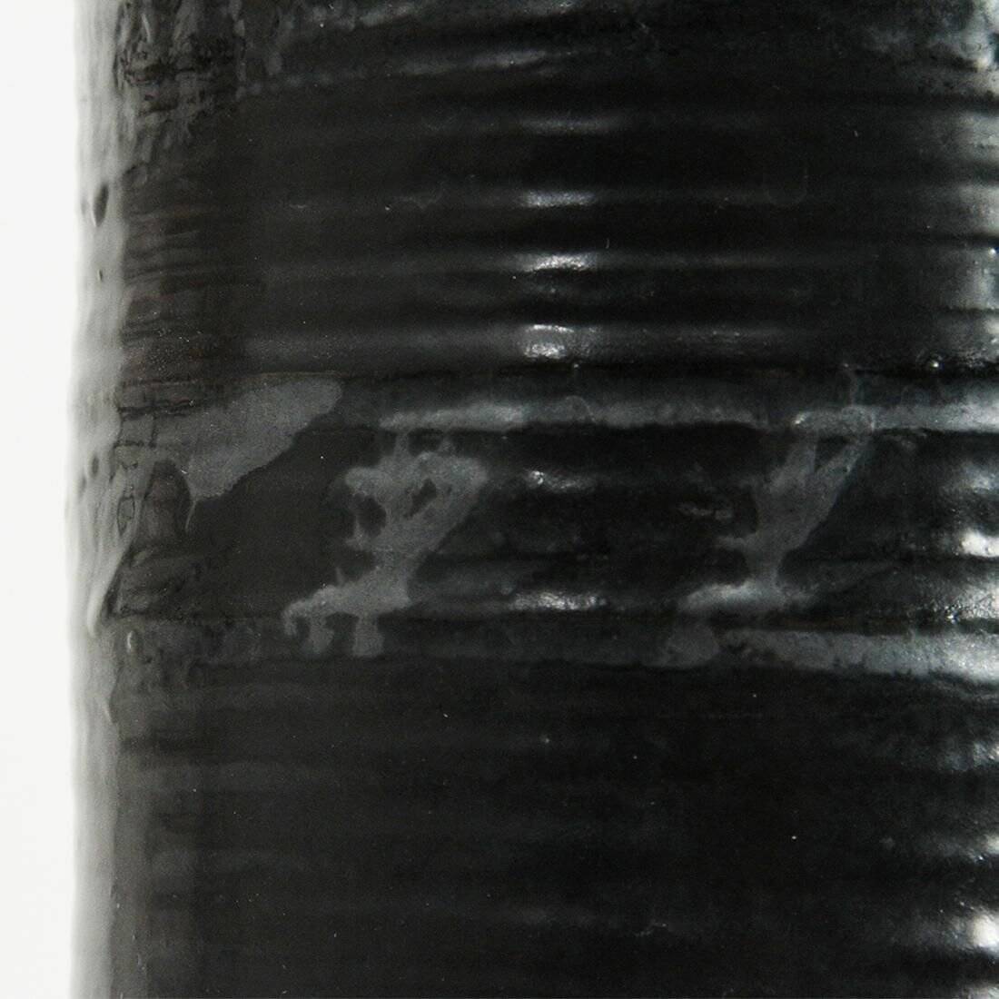 Black ceramic vase from mid-century Italian, 1960s.