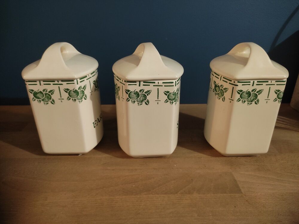 Spice boxes Porcelain Green gingerbread décor