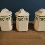 Spice boxes Porcelain Green gingerbread décor