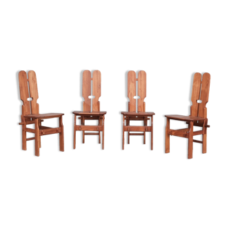 Mid-century Italian architectural dining chairs (4)