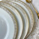 8 porcelain plates limoges w. guerin & cie blanche dorée