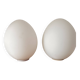 Two opal glass egg lamps