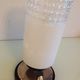 Tube bedside lamp with bi-material/vintage glass lampshade, 60/70s