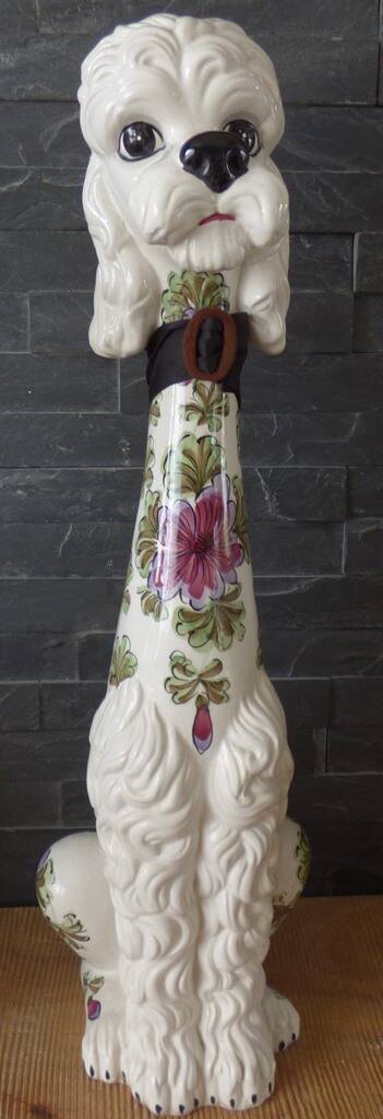 Large earthenware dog made in Italy