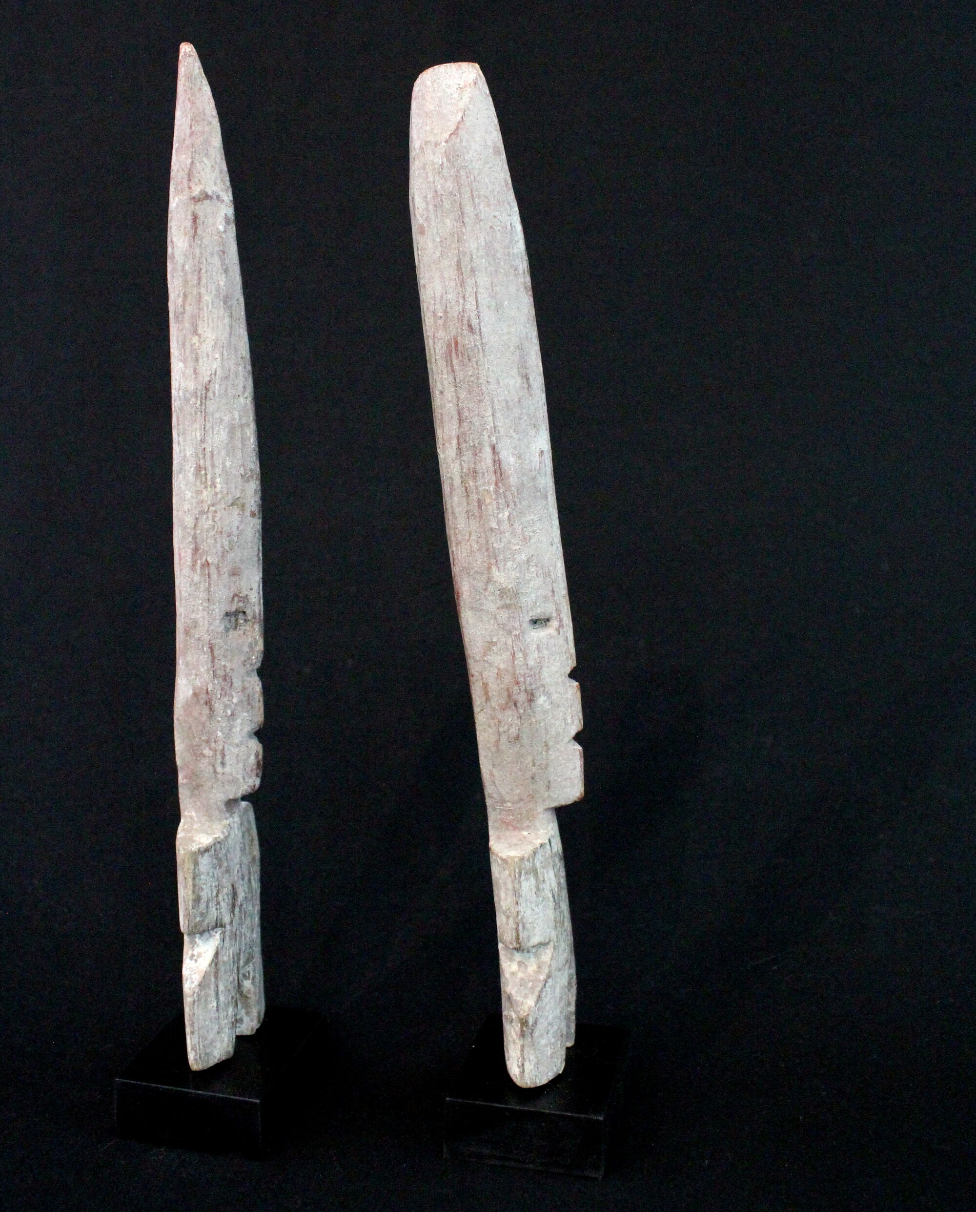 Pair of Adan Fetishes on Bases - Ghana, African Tribal Ethnic Art
