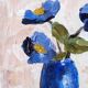 Acrylic on canvas small still life painting bohemian countryside decoration