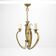 Three-armed chandelier in gilded brass, with leaf and scroll motifs, Art Deco style.