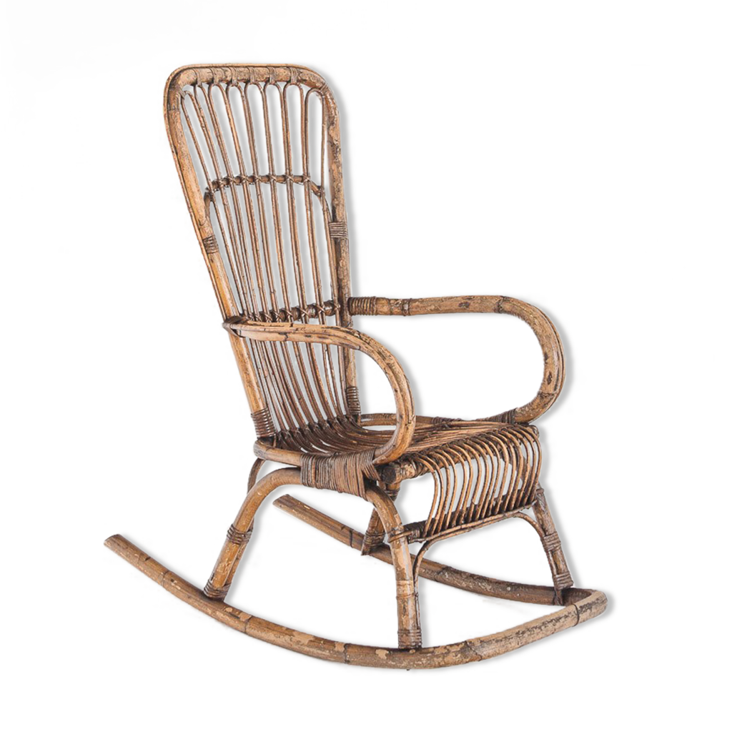 Clipart Vintage Wicker Rocker Late 20th Century Vintage Boho Woven