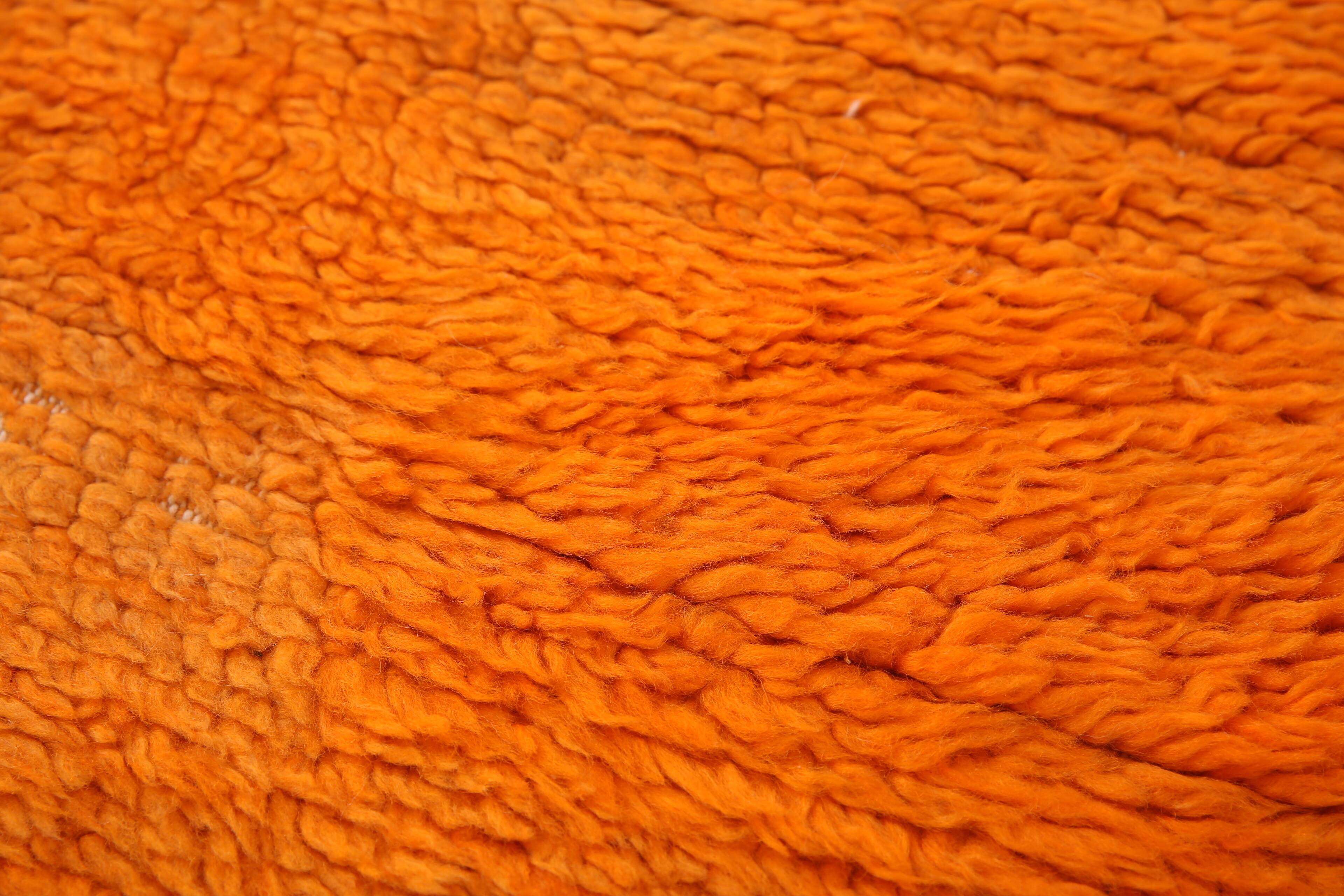 Tapis marocain vintage orange 174 x 255 cm - Tapis en laine berbère - Tapis fait main