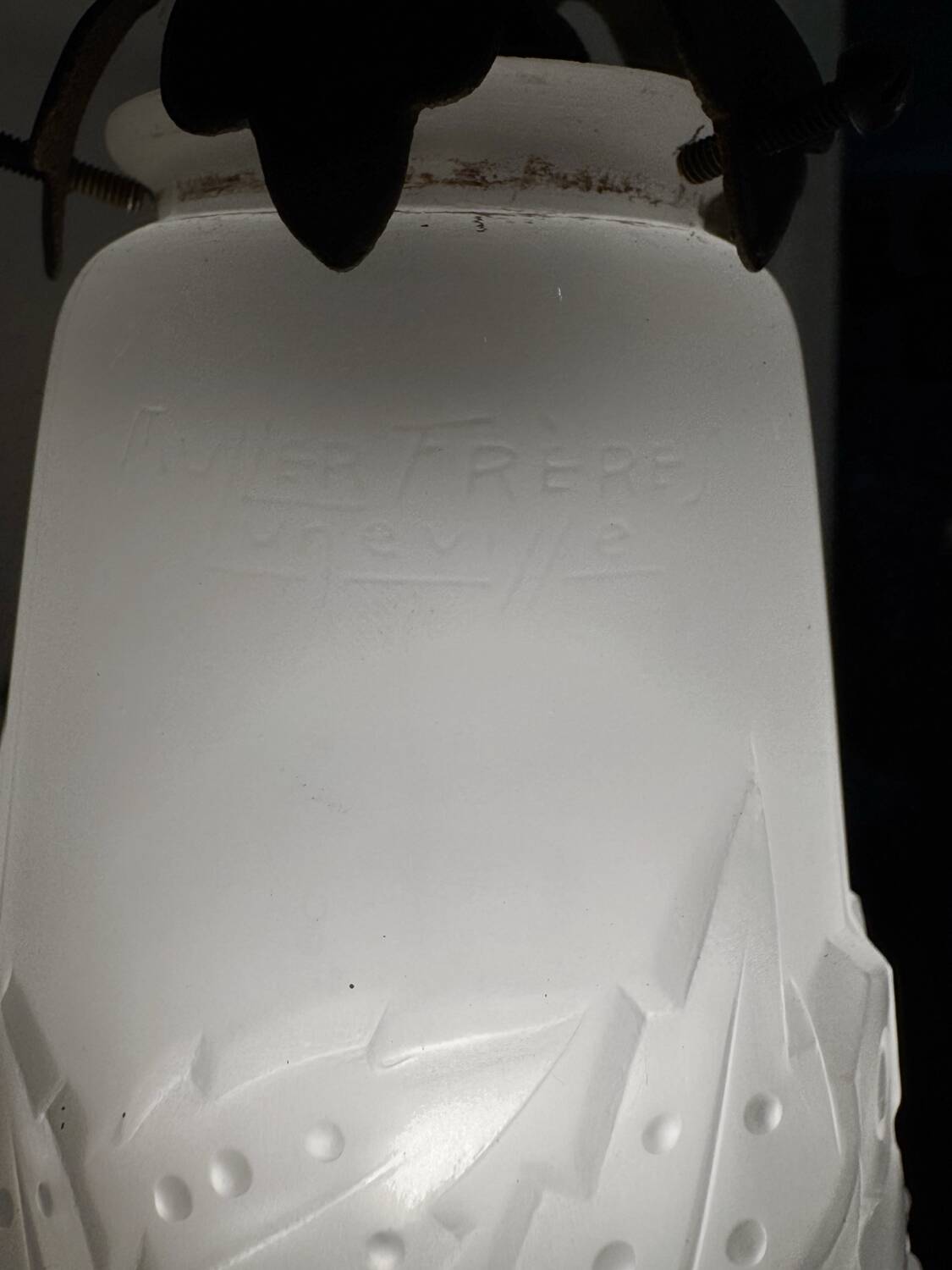 Muller Art Deco glass chandelier