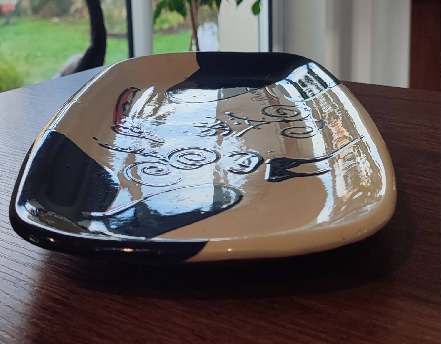 Elongated platter signed Thomas Buxó, Atzana workshop, modernist ceramics
