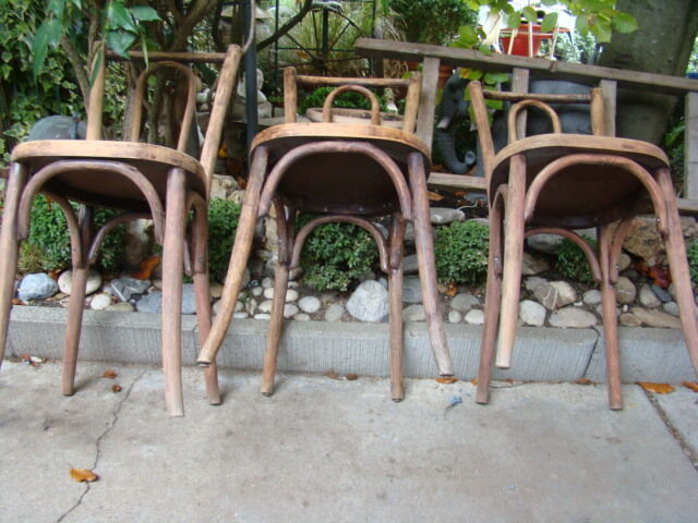 Lot of three old bistro chairs