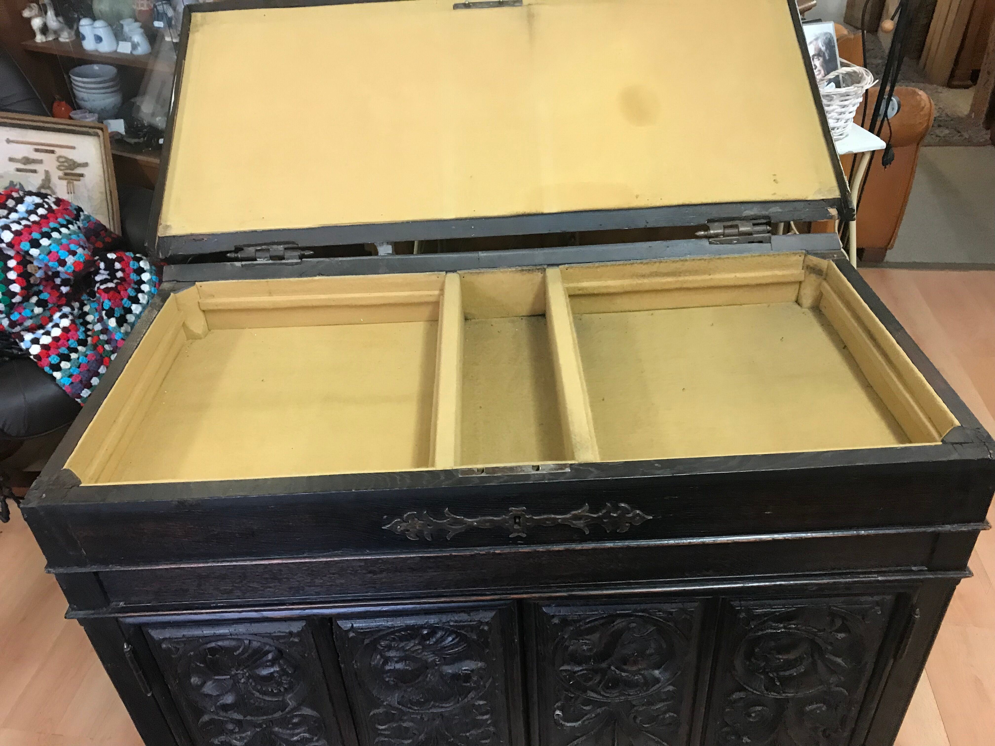Low gothic style buffet epoque louis xiii