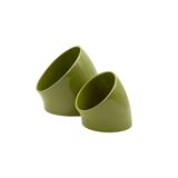 Space age set of 2 green ceramic vide poche, Sicart Italy ca. 1970