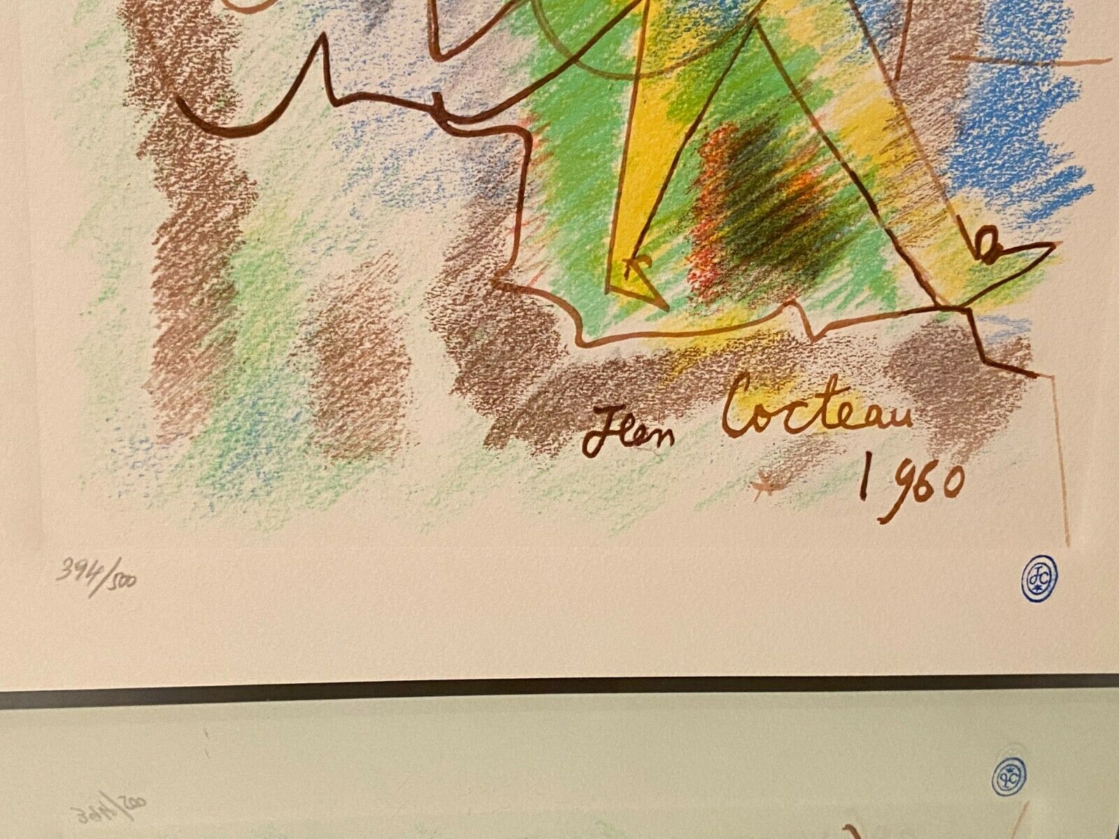 Original lithograph numbered Jean Cocteau