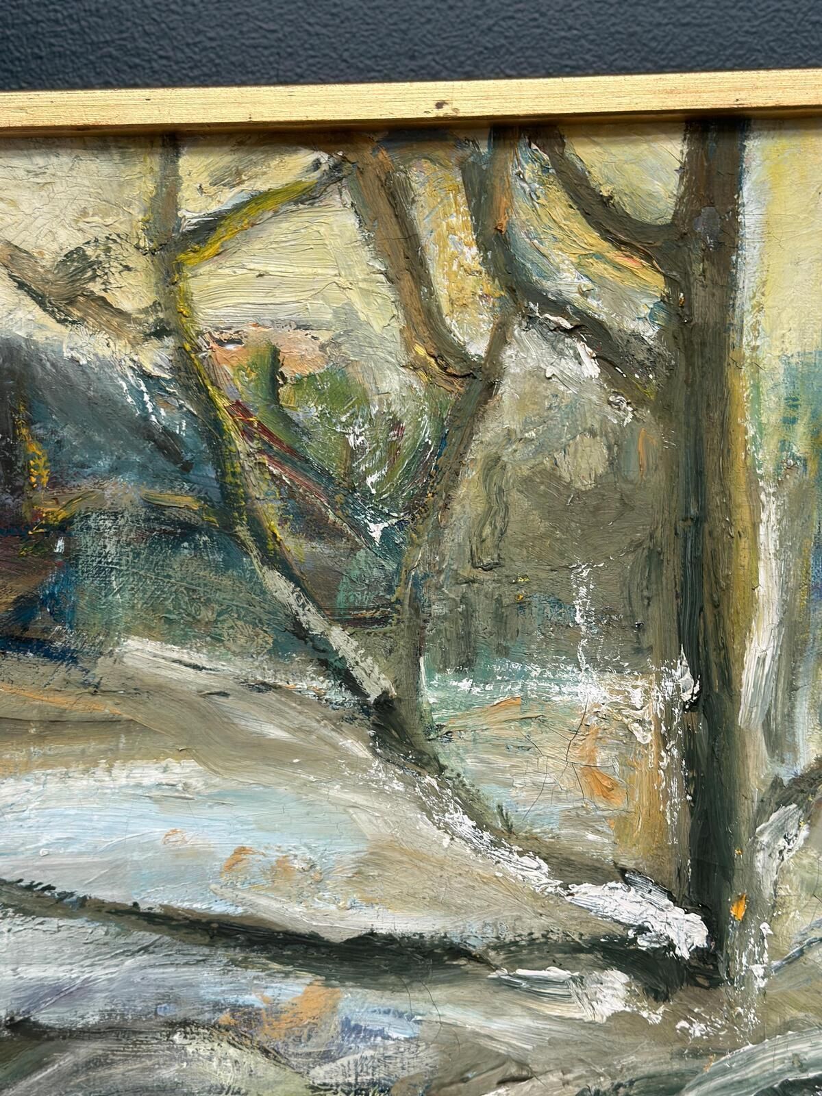 Original Oil on Canvas – “Path Between” – Signed – Vintage & Framed – 57 × 49 Cm (22.4" × 19.3")