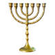 Bronze menorah, 7-branched chandelier, Israel, 1960s