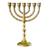 Bronze menorah, 7-branched chandelier, Israel, 1960s