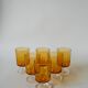 set of 6 vintage Luminarc amber wine glasses 1970