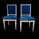 Série de 4 chaises style Louis XVI velours bleu