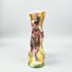 Vintage Italian polychrome ceramic vase with animal motif, deer, and flower (ICAP)