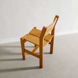 Set of 5 French Vintage Mid Century Dining Chairs in Elm, 1960s