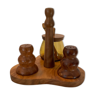 Scandinavian wooden table servant from the 70s