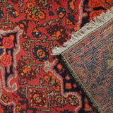 Handmade vintage persian rug traditional red wool rug- 142x187cm