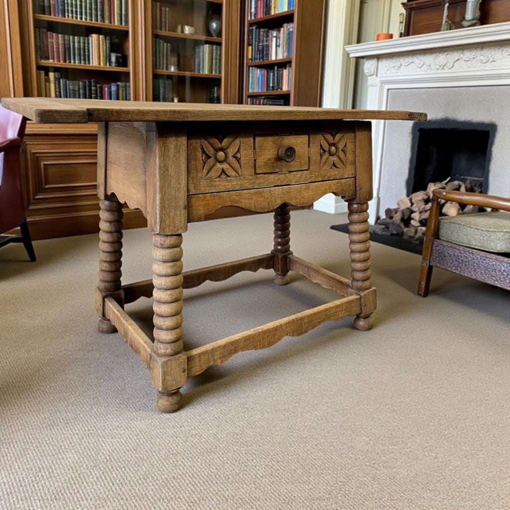 Vintage wooden bobbin console / side table