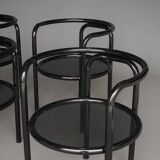 Set of 4 black 'Locus Solus' chairs by Gae Aulenti for Poltronova, 1960s