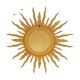 Large Wooden Sun Mirror Sunburst Butler Mirror Gold Witch Eye