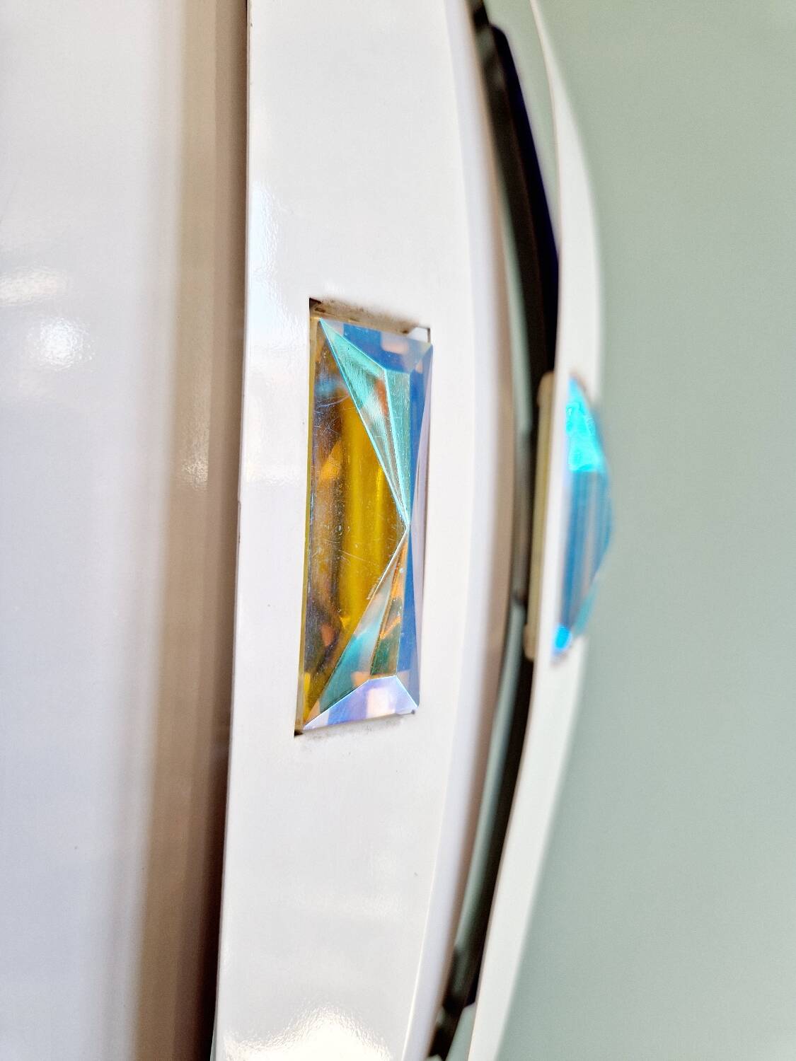 Scandinavian pendant light in metal and prismatic glass, Werner Schou, 1960-70